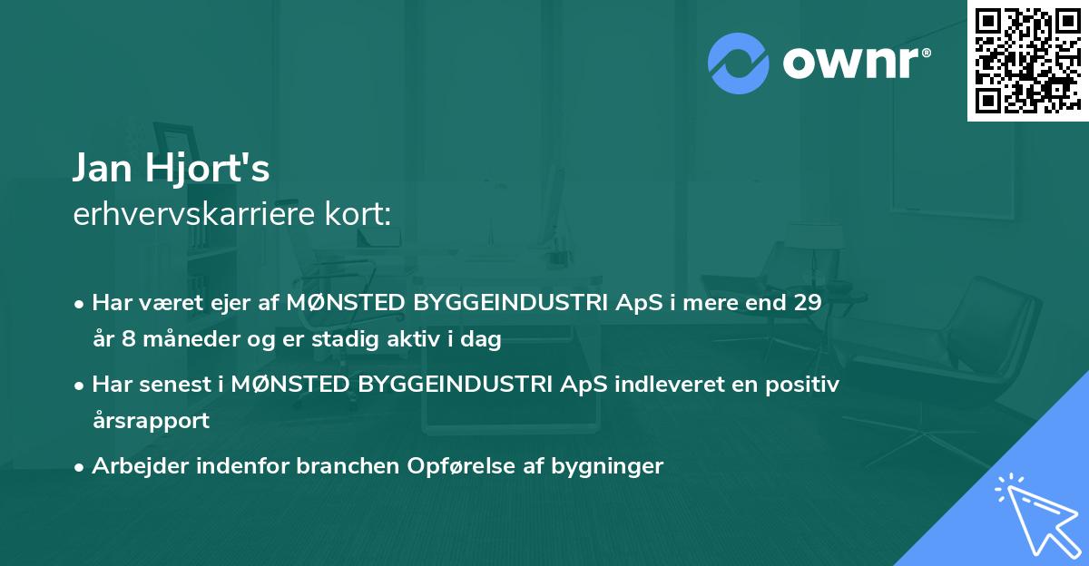 Jan Hjort's erhvervskarriere kort