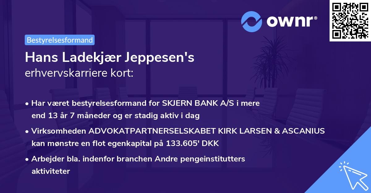 Hans Ladekjær Jeppesen's erhvervskarriere kort