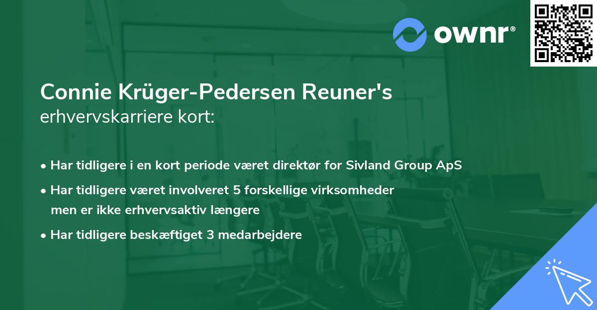 Connie Krüger-Pedersen Reuner's erhvervskarriere kort