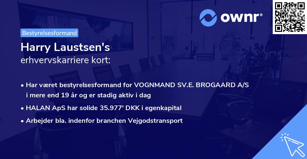 Harry Laustsen's erhvervskarriere kort