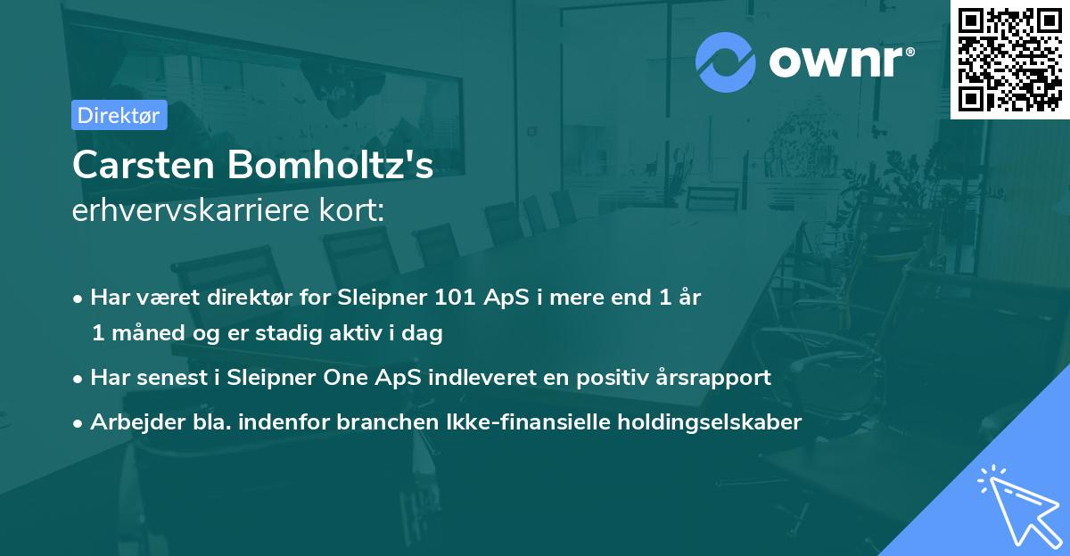 Carsten Bomholtz's erhvervskarriere kort