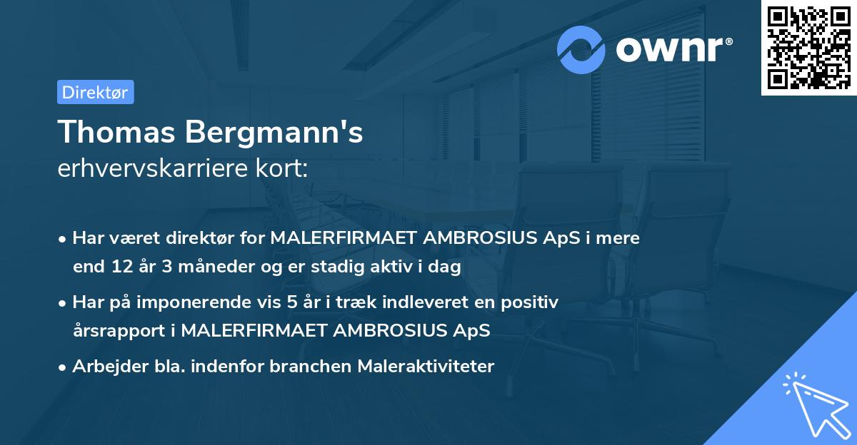 Thomas Bergmann's erhvervskarriere kort