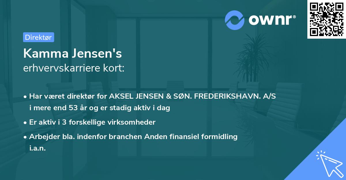 Kamma Jensen's erhvervskarriere kort