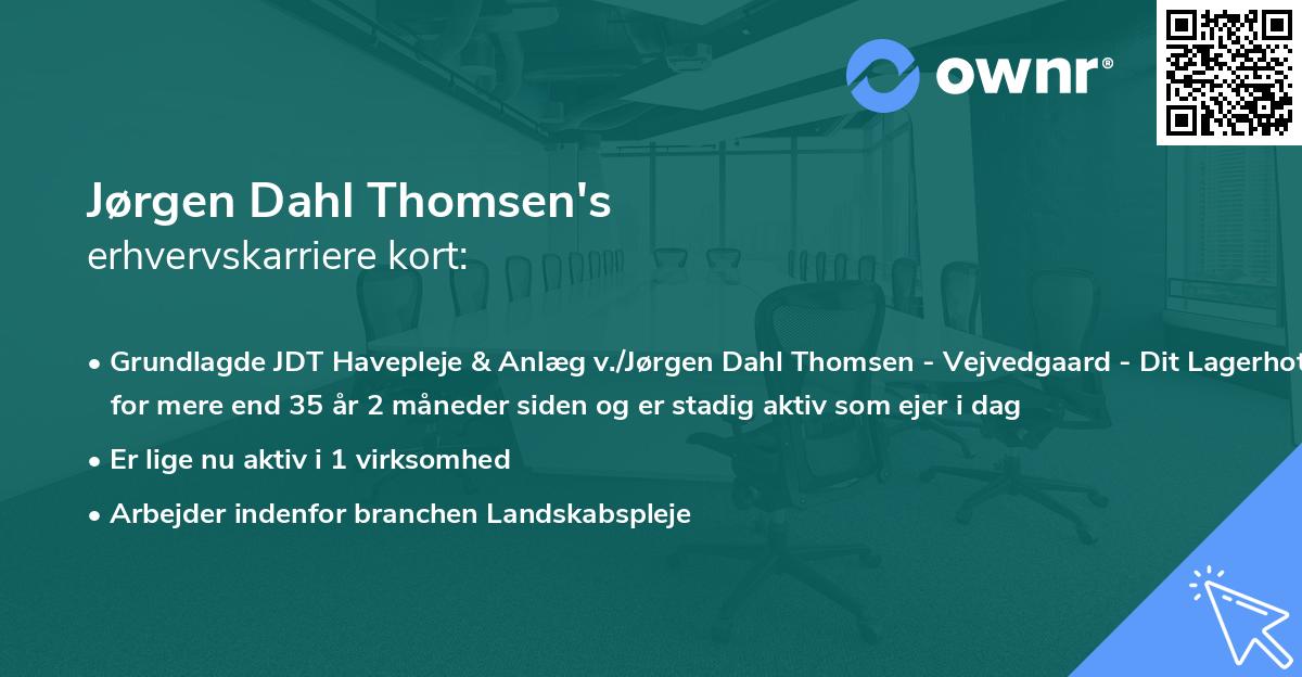 Jørgen Dahl Thomsen's erhvervskarriere kort