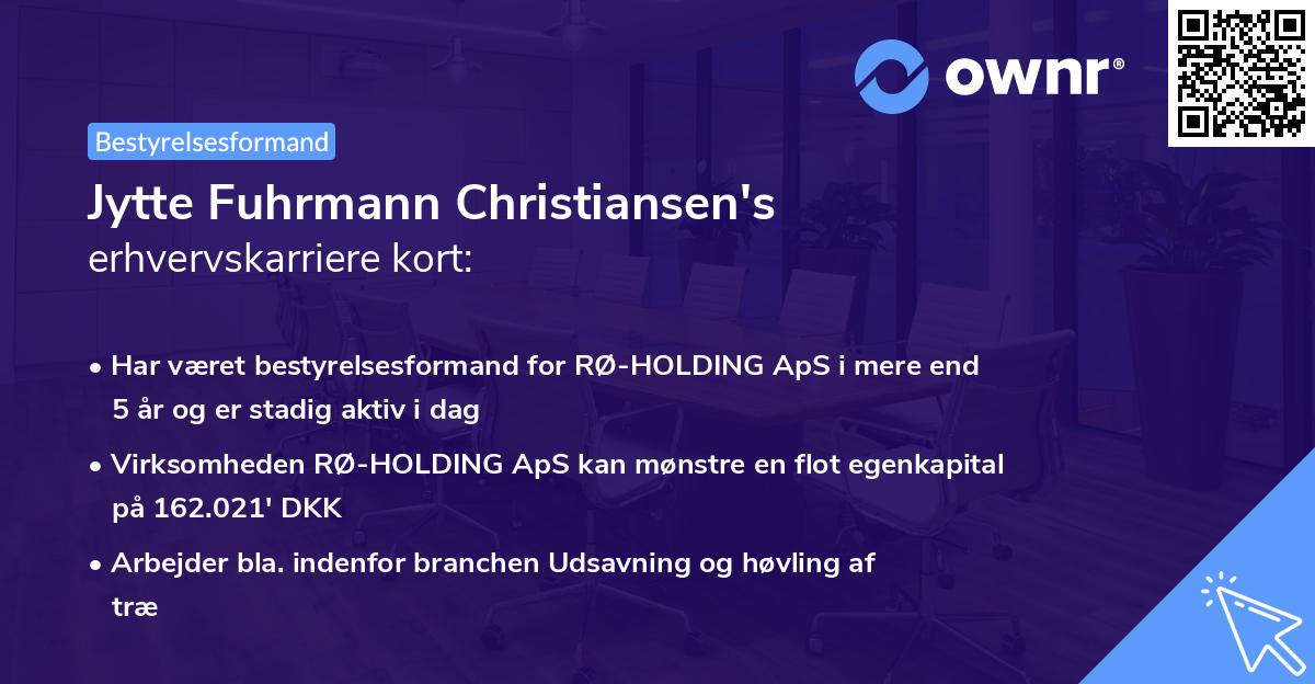 Jytte Fuhrmann Christiansen's erhvervskarriere kort