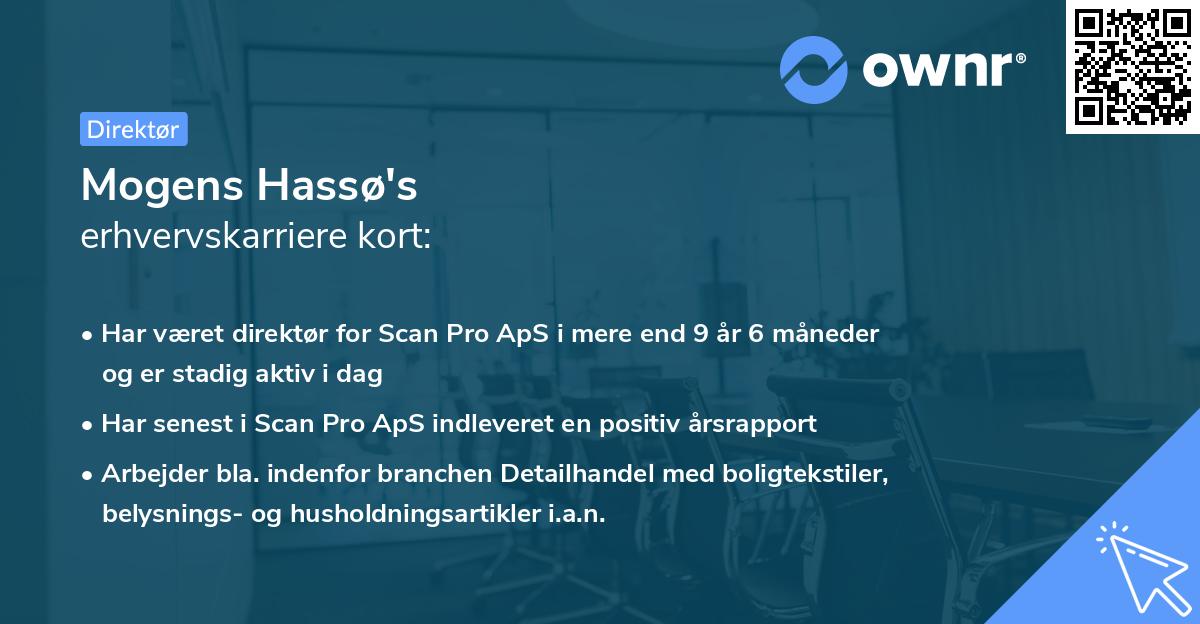 Mogens Hassø's erhvervskarriere kort