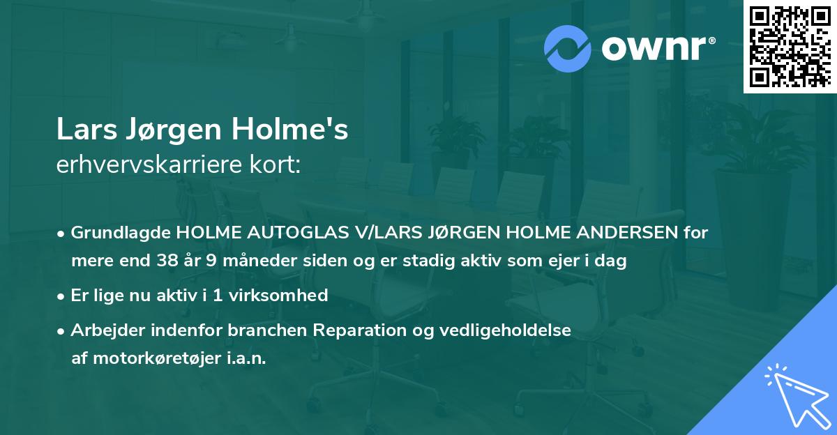 Lars Jørgen Holme's erhvervskarriere kort
