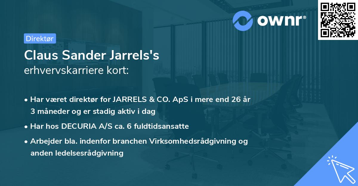 Claus Sander Jarrels's erhvervskarriere kort