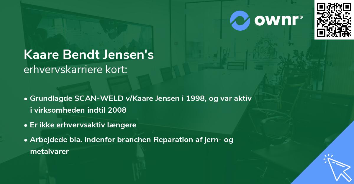 Kaare Bendt Jensen's erhvervskarriere kort