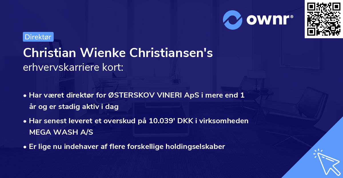 Christian Wienke Christiansen's erhvervskarriere kort