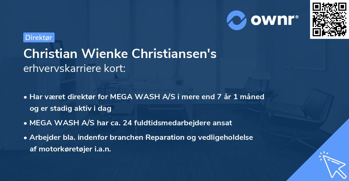 Christian Wienke Christiansen's erhvervskarriere kort