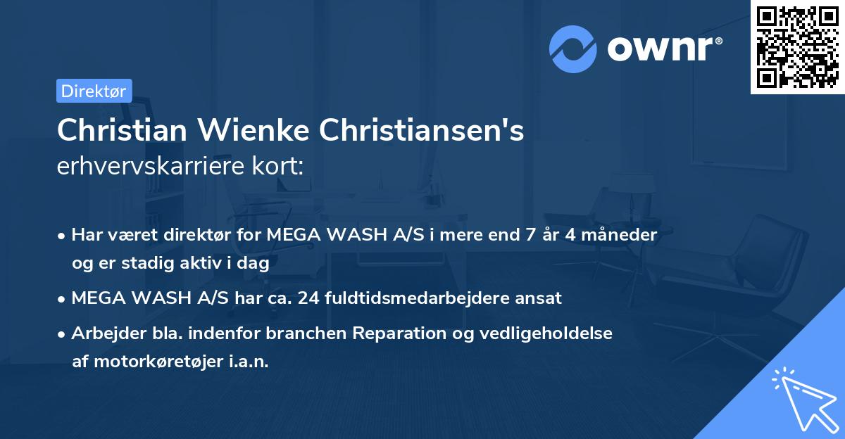 Christian Wienke Christiansen's erhvervskarriere kort