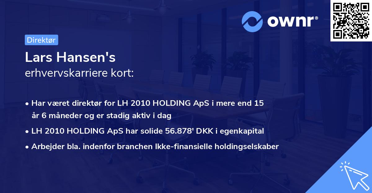 Lars Hansen's erhvervskarriere kort