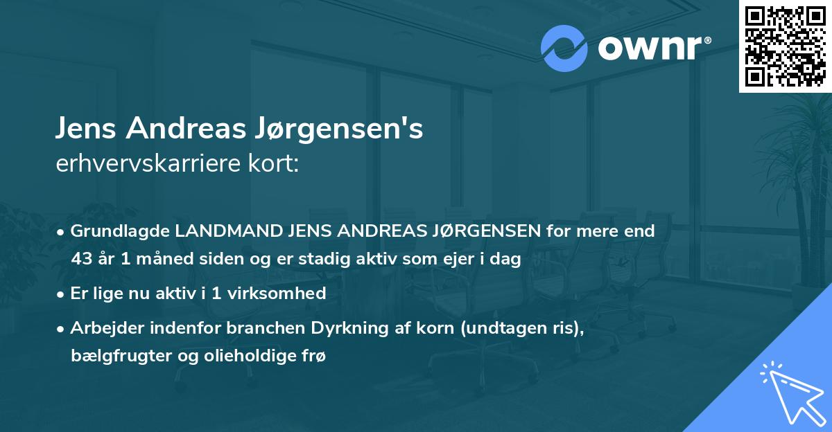 Jens Andreas Jørgensen's erhvervskarriere kort