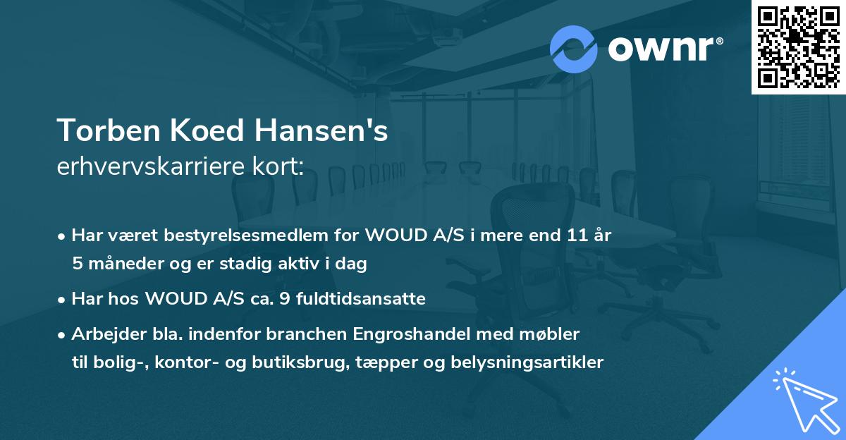 Torben Koed Hansen's erhvervskarriere kort