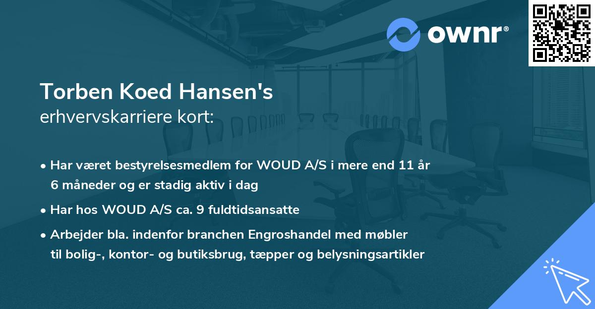 Torben Koed Hansen's erhvervskarriere kort