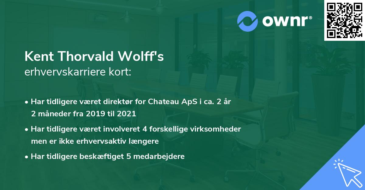 Kent Thorvald Wolff's erhvervskarriere kort