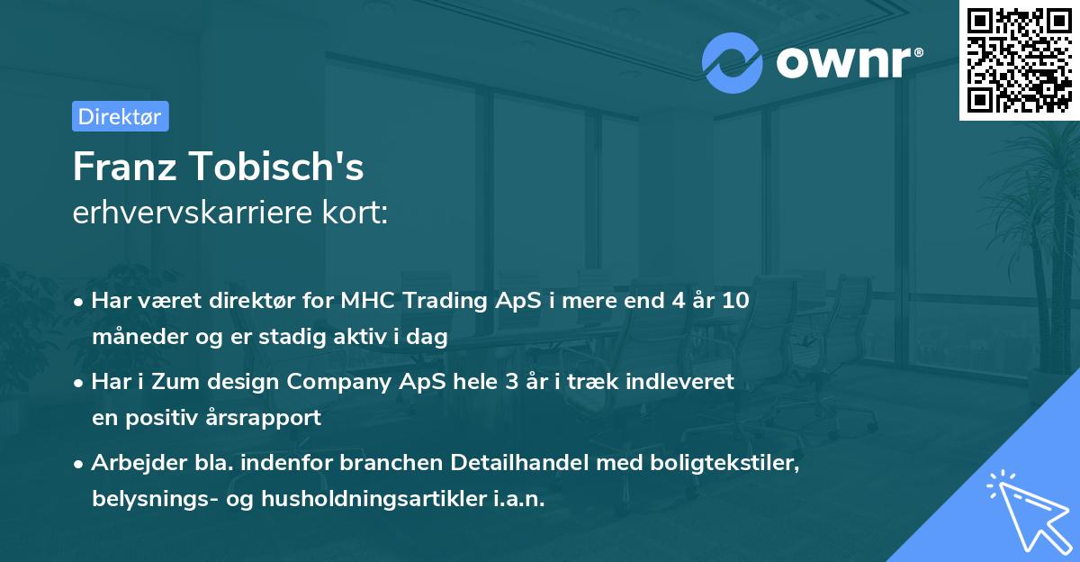 Franz Tobisch's erhvervskarriere kort