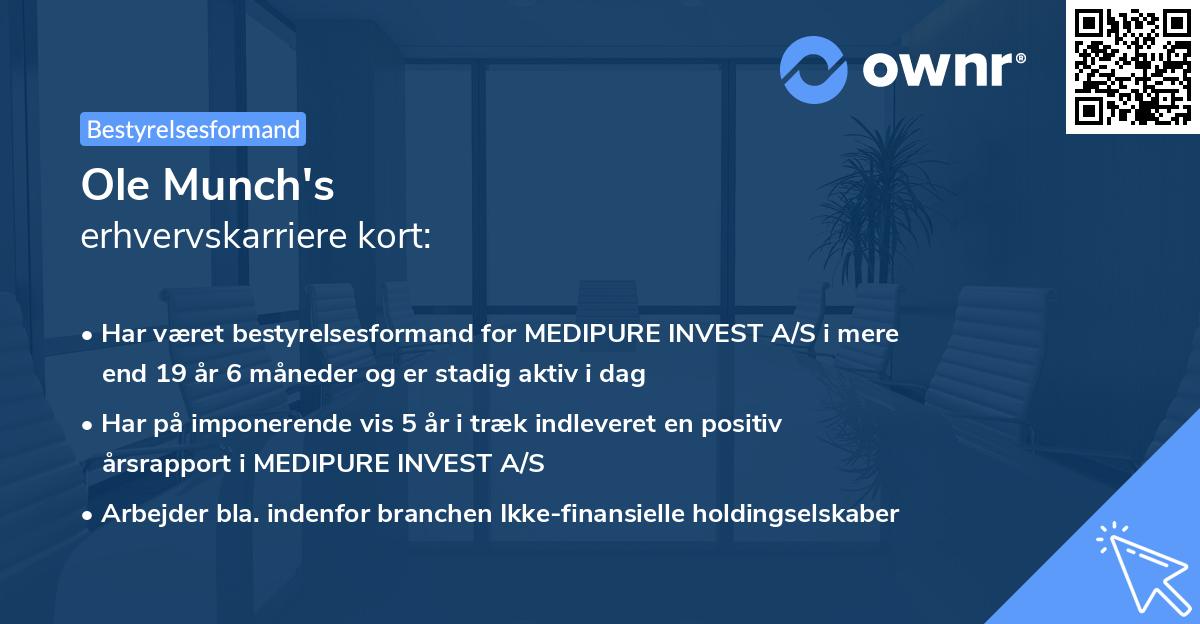 Ole Munch's erhvervskarriere kort