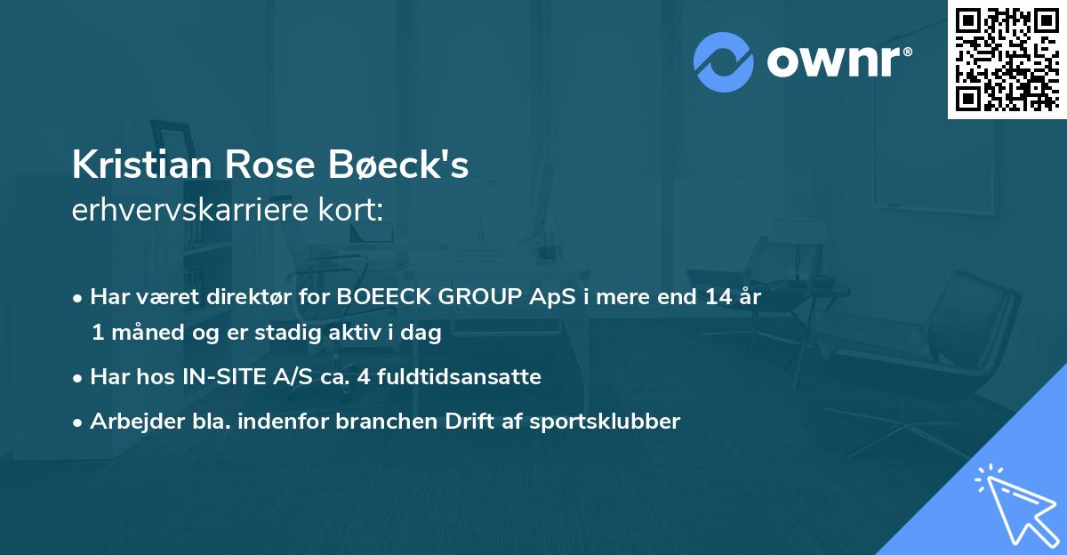 Kristian Rose Bøeck's erhvervskarriere kort