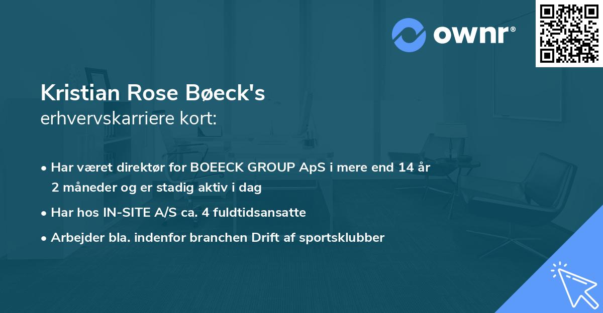 Kristian Rose Bøeck's erhvervskarriere kort
