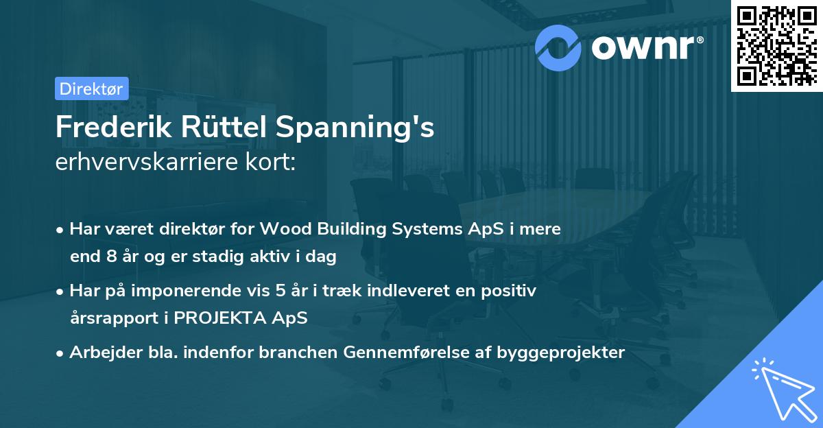 Frederik Rüttel Spanning's erhvervskarriere kort