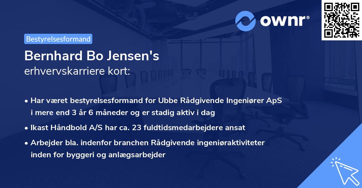 Bernhard Bo Jensen's erhvervskarriere kort