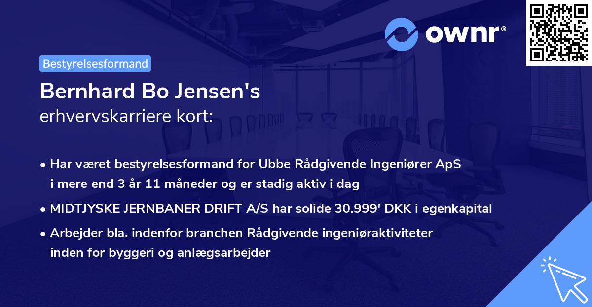 Bernhard Bo Jensen's erhvervskarriere kort