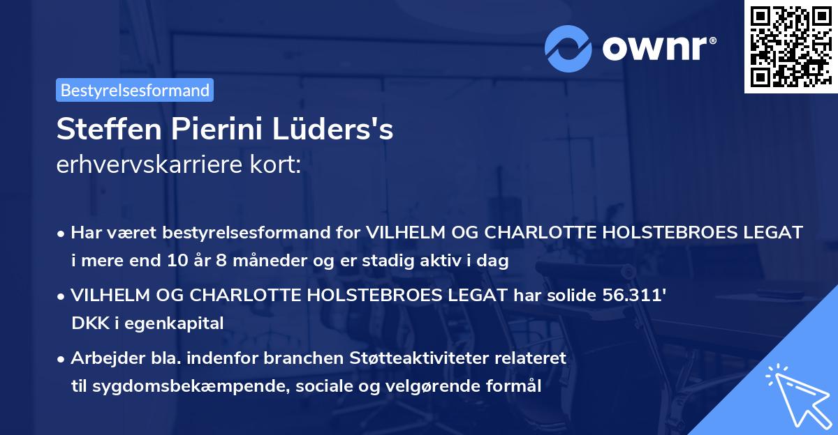 Steffen Pierini Lüders's erhvervskarriere kort