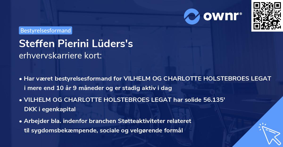 Steffen Pierini Lüders's erhvervskarriere kort