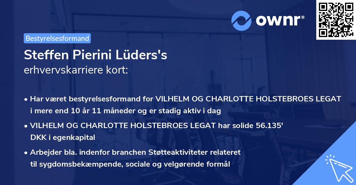 Steffen Pierini Lüders's erhvervskarriere kort
