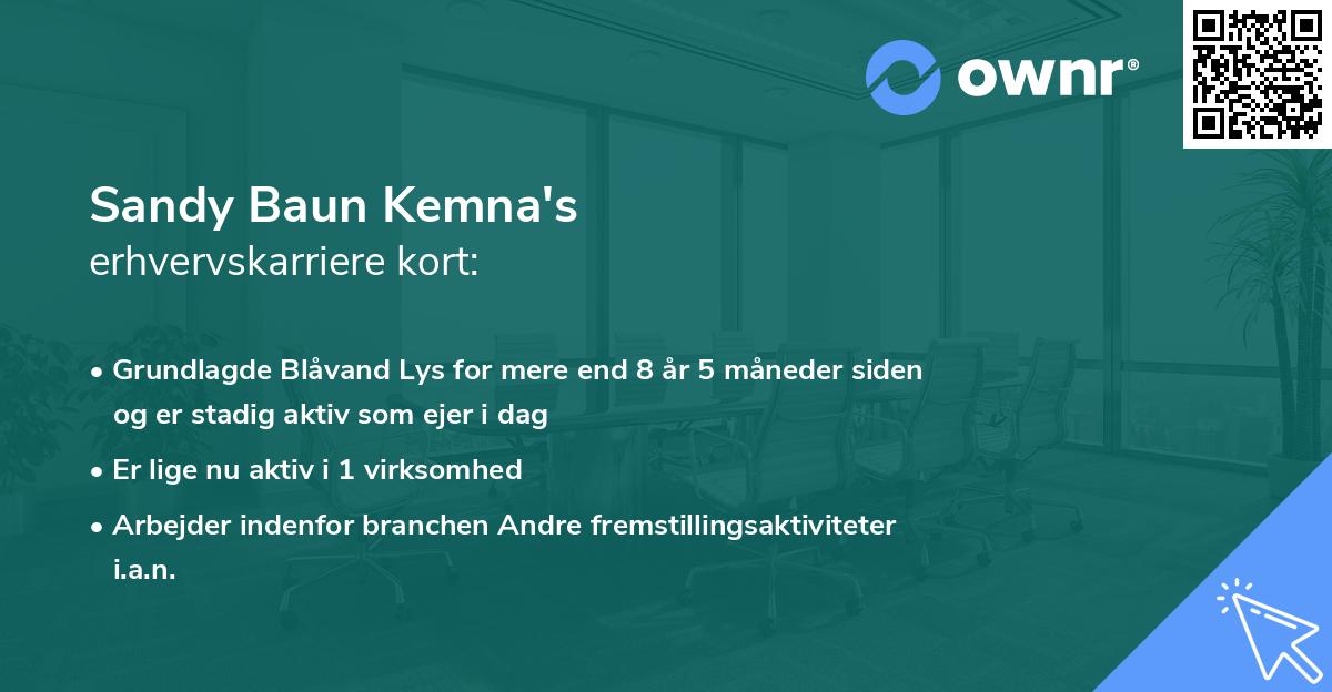 Sandy Baun Kemna's erhvervskarriere kort