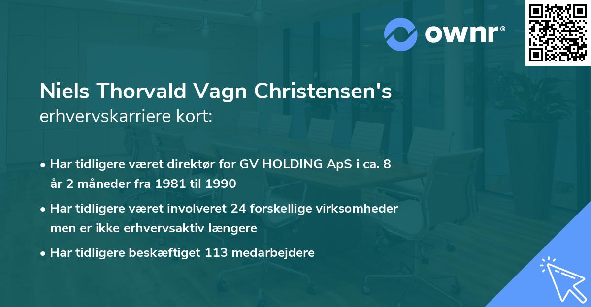 Niels Thorvald Vagn Christensen's erhvervskarriere kort
