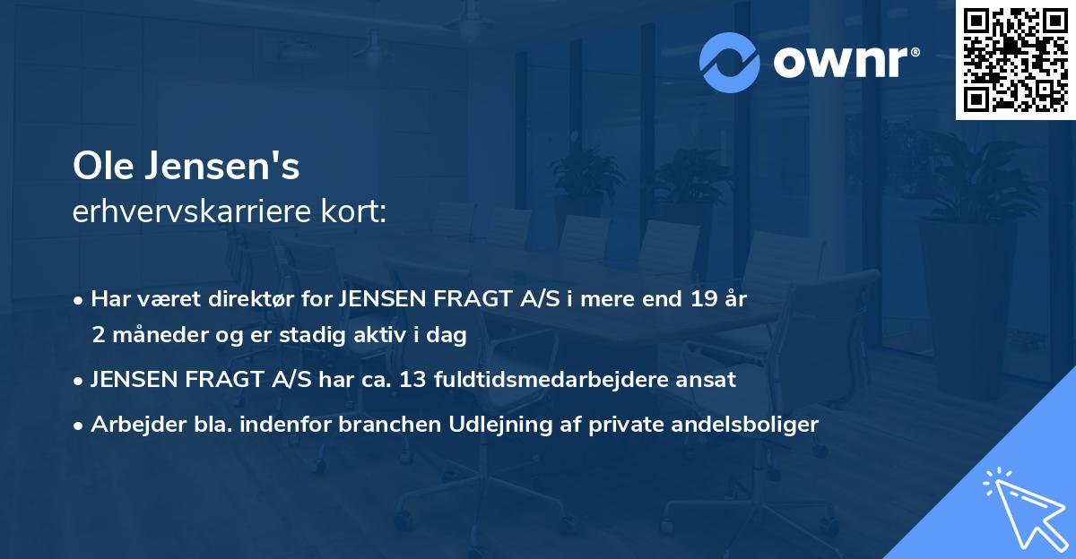 Ole Jensen's erhvervskarriere kort