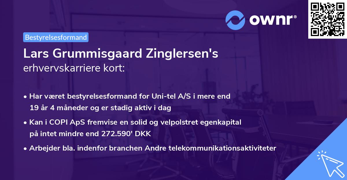 Lars Grummisgaard Zinglersen's erhvervskarriere kort