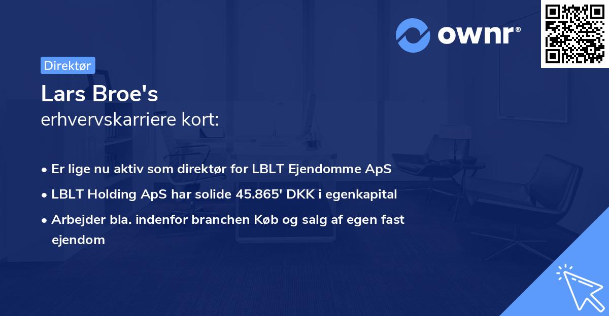 Lars Broe's erhvervskarriere kort