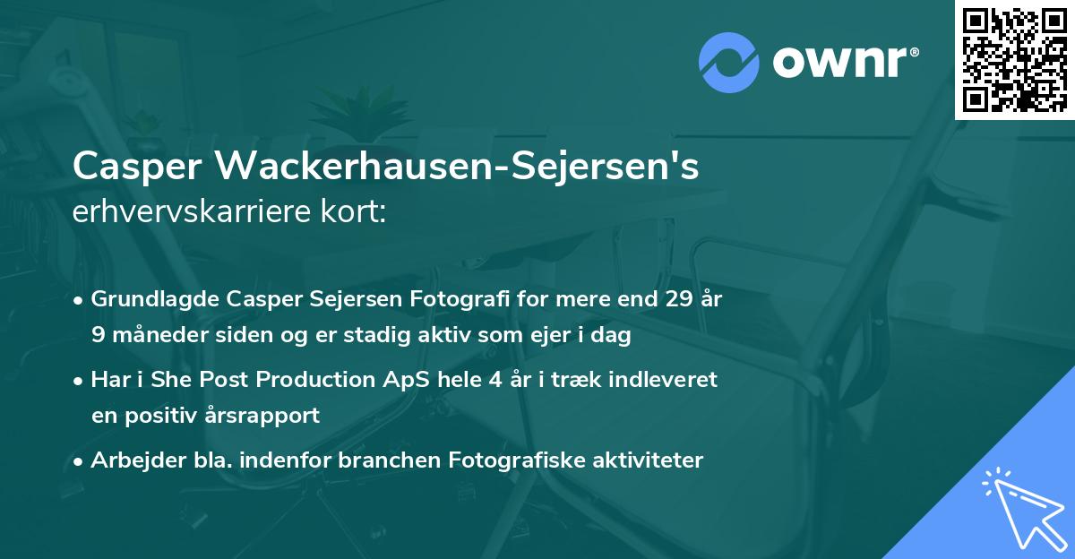 Casper Wackerhausen-Sejersen's erhvervskarriere kort