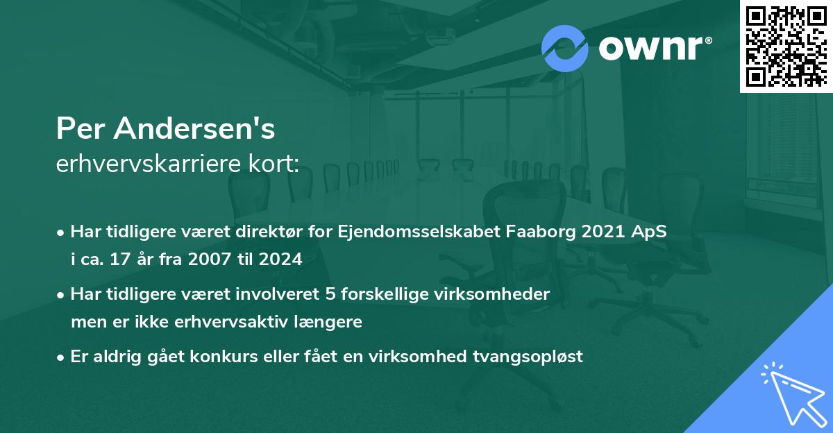 Per Andersen's erhvervskarriere kort