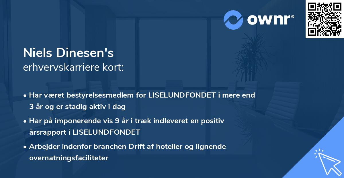 Niels Dinesen's erhvervskarriere kort