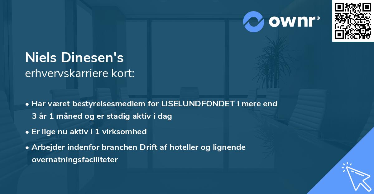 Niels Dinesen's erhvervskarriere kort