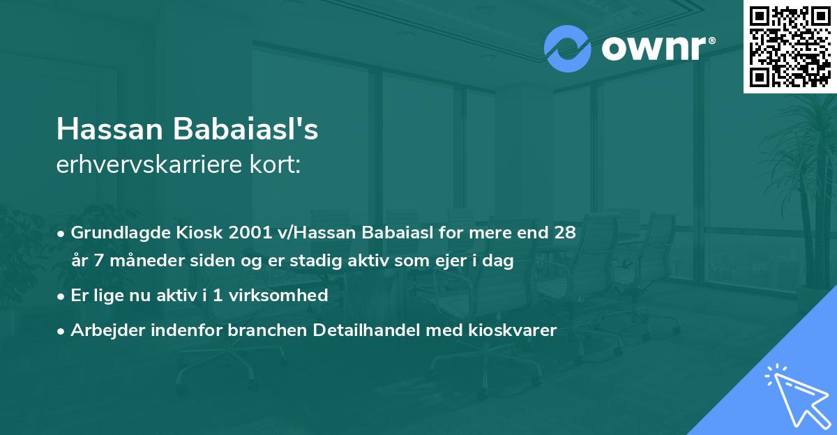Hassan Babaiasl's erhvervskarriere kort