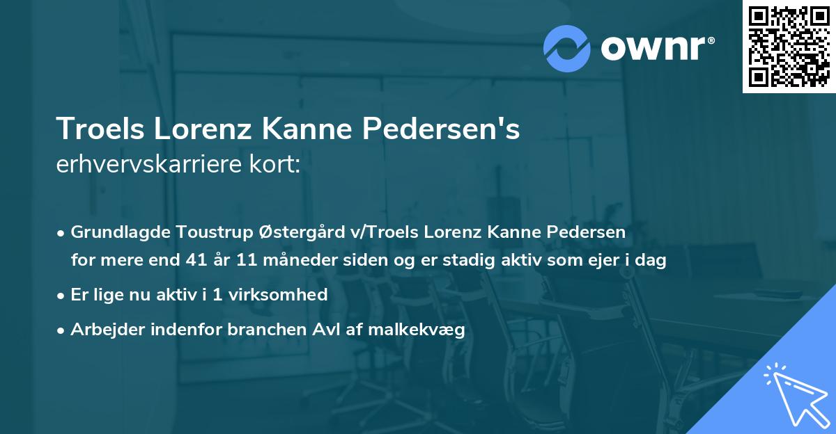 Troels Lorenz Kanne Pedersen's erhvervskarriere kort