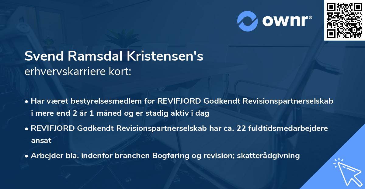 Svend Ramsdal Kristensen's erhvervskarriere kort
