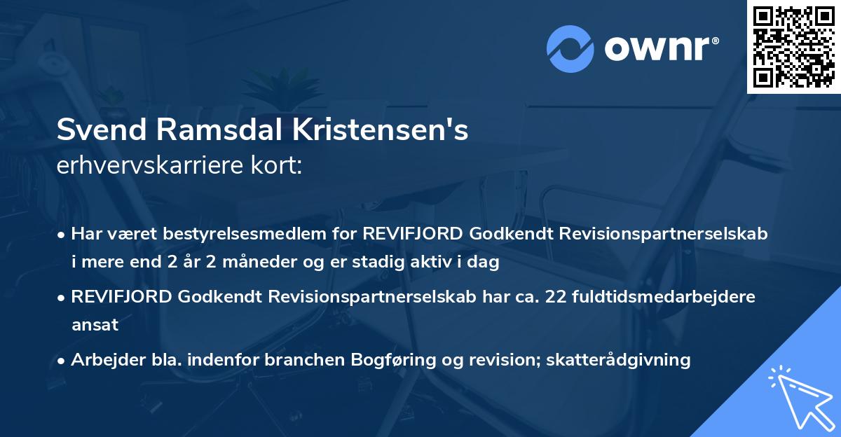 Svend Ramsdal Kristensen's erhvervskarriere kort