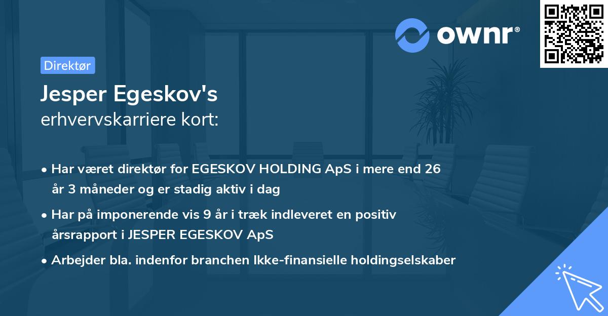 Jesper Egeskov's erhvervskarriere kort