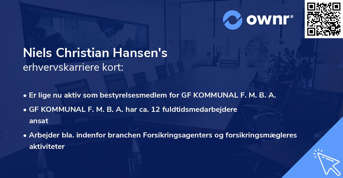 Niels Christian Hansen's erhvervskarriere kort