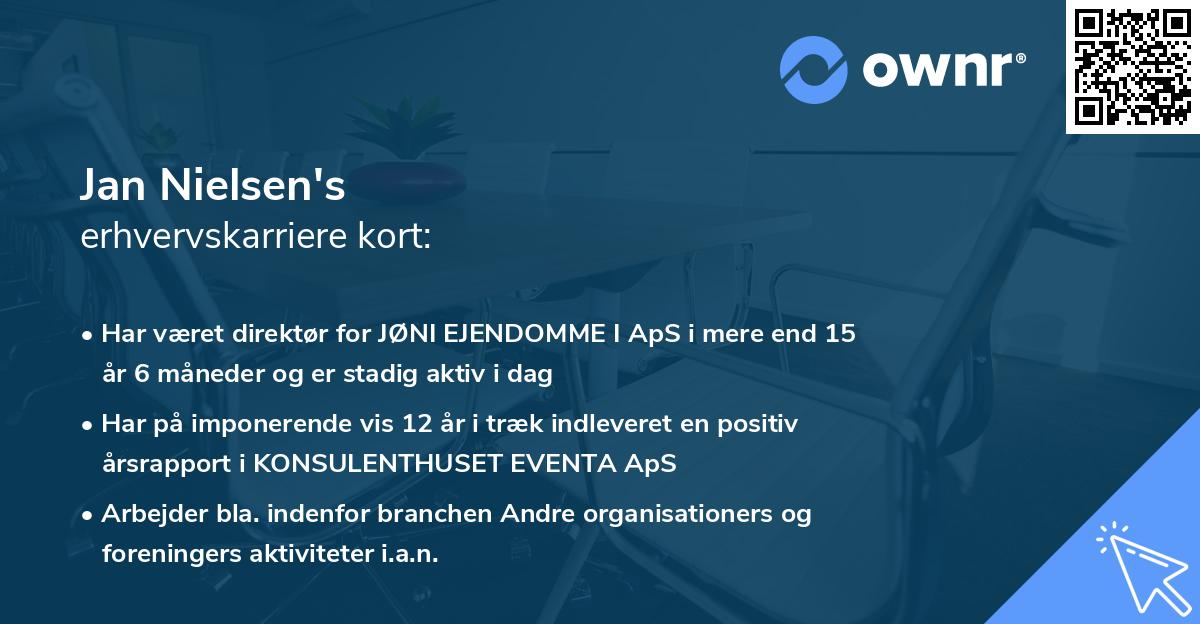 Jan Nielsen's erhvervskarriere kort