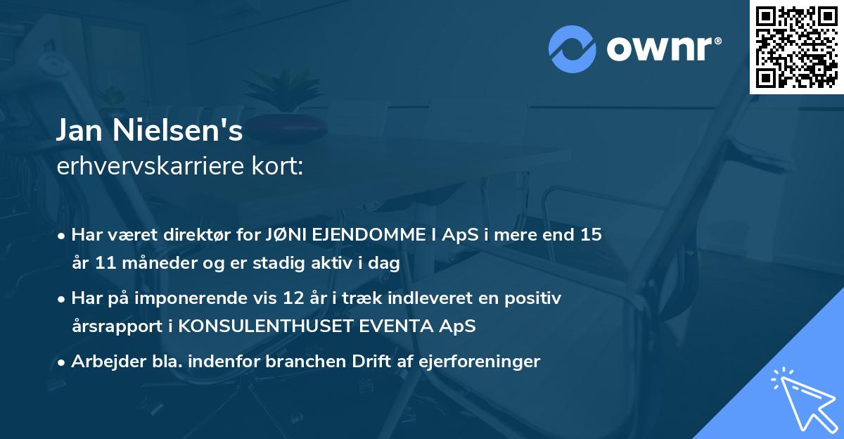 Jan Nielsen's erhvervskarriere kort