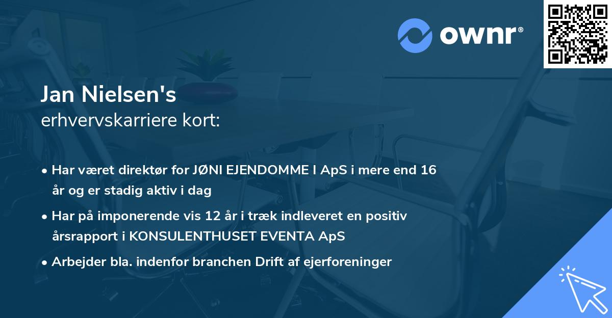 Jan Nielsen's erhvervskarriere kort