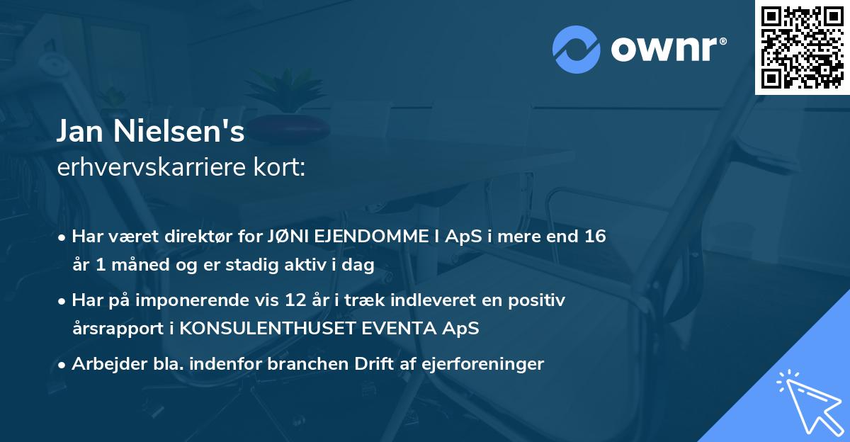 Jan Nielsen's erhvervskarriere kort